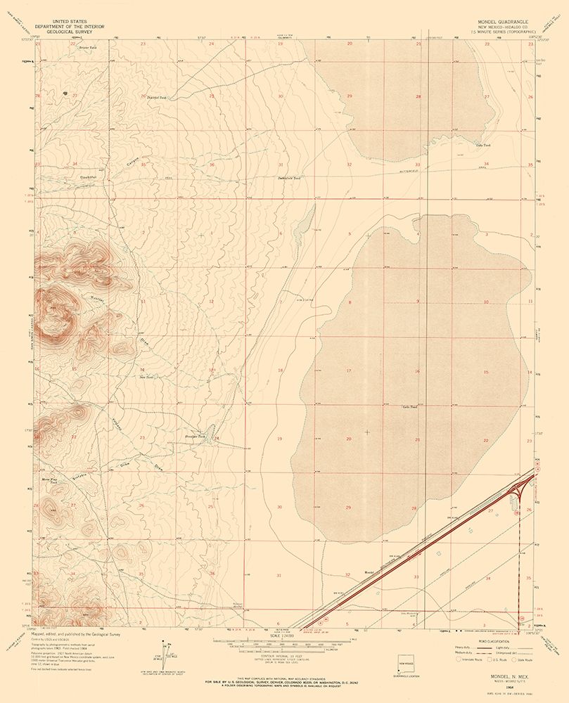 Mondel New Mexico Quad - USGS 1964 art print by USGS for $57.95 CAD