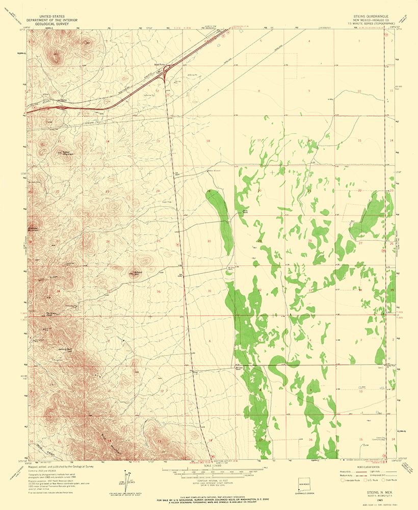 Steins New Mexico Quad - USGS 1965 art print by USGS for $57.95 CAD