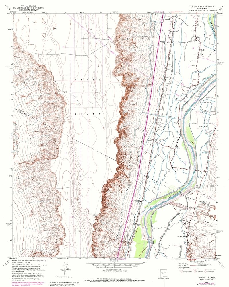 Veguita New Mexico Quad - USGS 1952 art print by USGS for $57.95 CAD