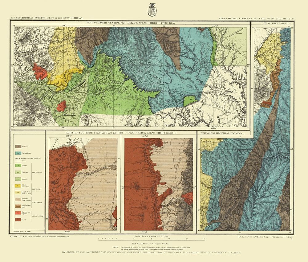 New Mexico Colorado Sheet - US Army 1886 art print by US Army for $57.95 CAD