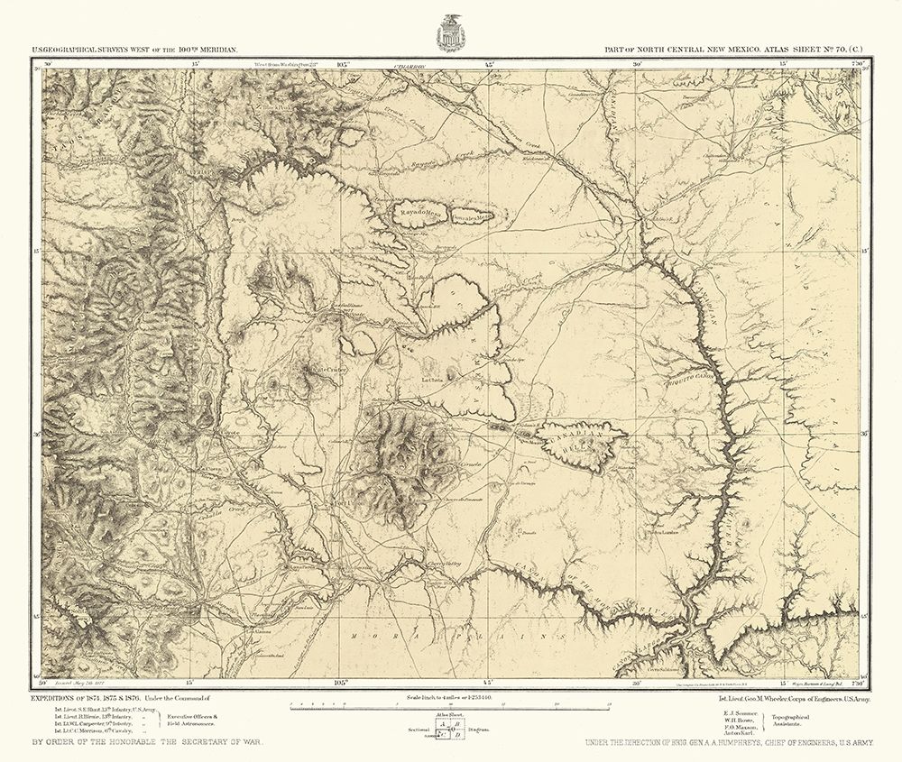 New Mexico North New Mexico Sheet - US Army 1877 art print by US Army for $57.95 CAD