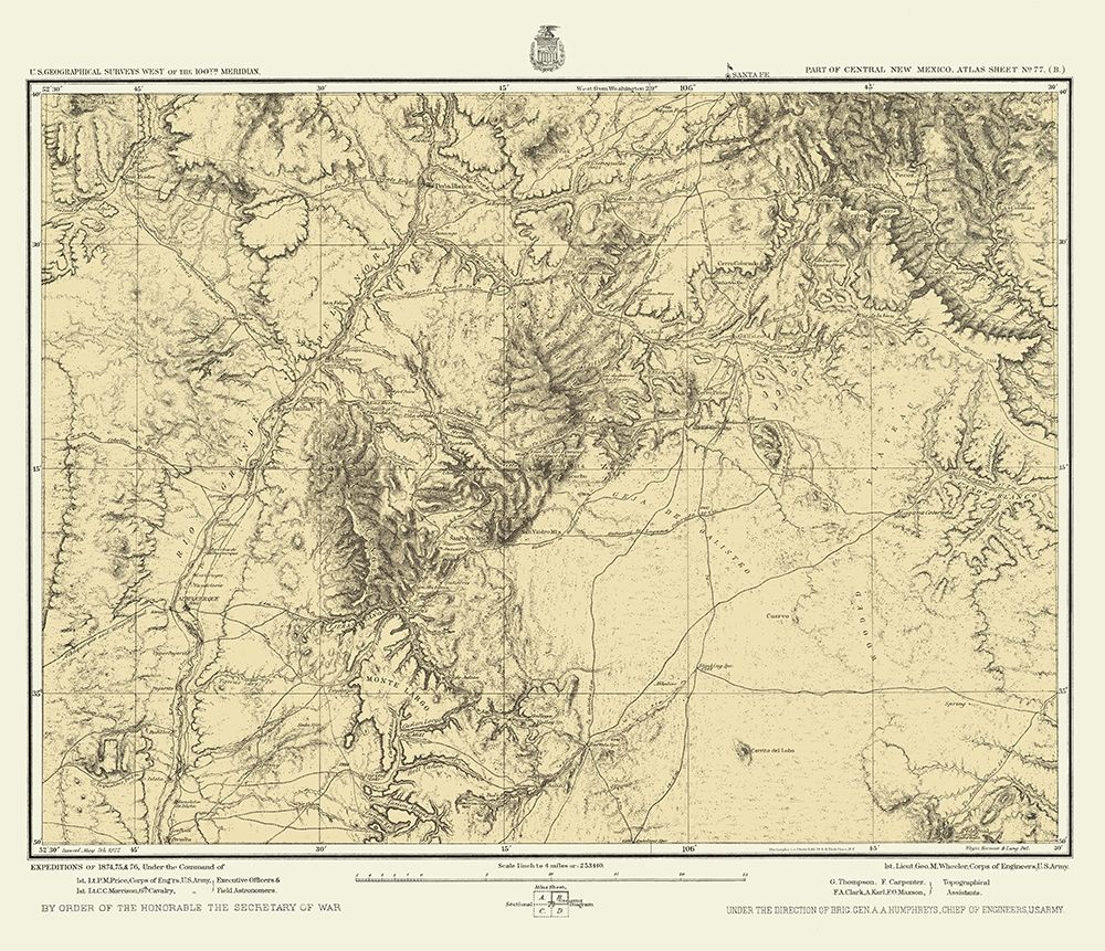 New Mexico Central New Mexico Sheet - US Army 1877 art print by US Army for $57.95 CAD