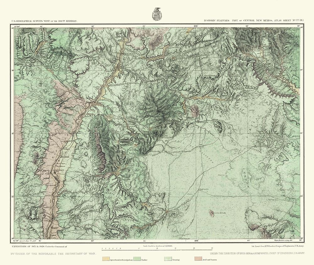 Central New Mexico Economic Sheet - US Army 1877 art print by US Army for $57.95 CAD