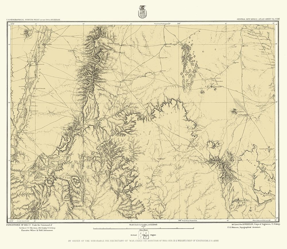 New Mexico Central New Mexico Sheet - US Army 1877 art print by US Army for $57.95 CAD