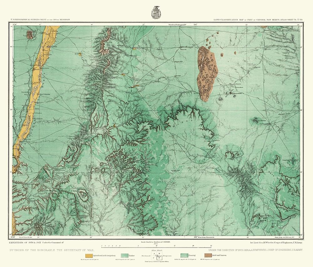 Central New Mexico Land Classification Sheet art print by US Army for $57.95 CAD