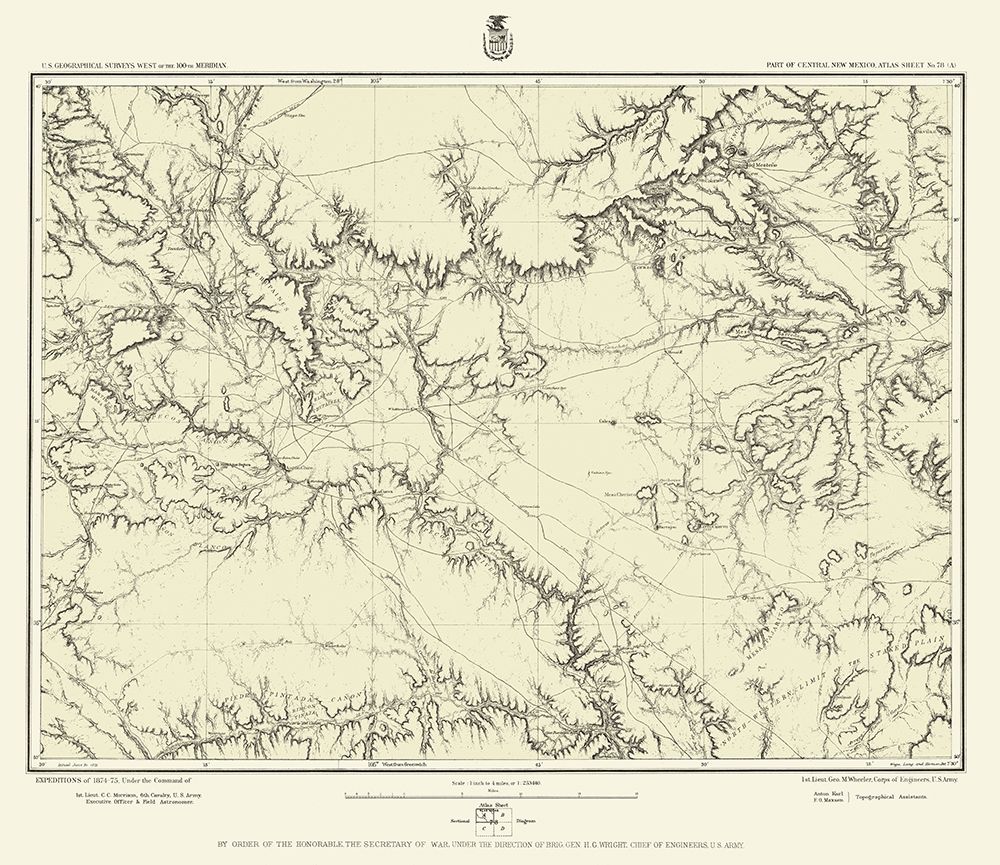 New Mexico Central New Mexico Sheet - US Army 1877 art print by US Army for $57.95 CAD