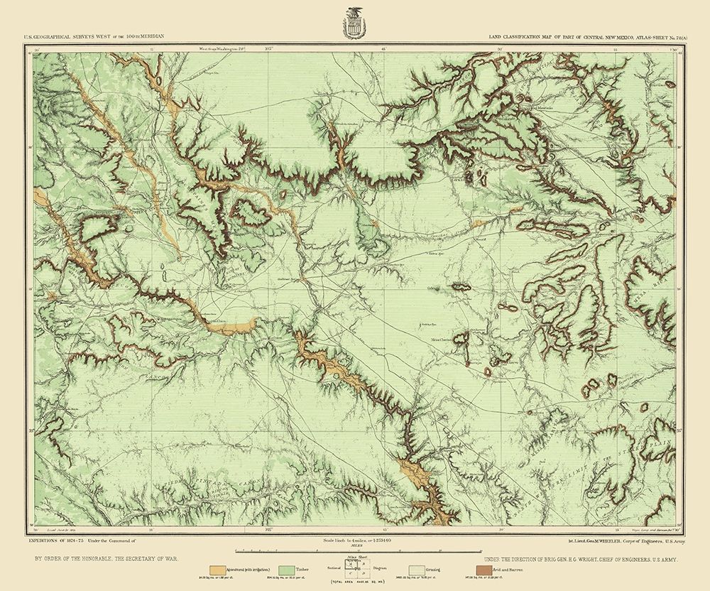 Central New Mexico Land Classification Sheet art print by US Army for $57.95 CAD