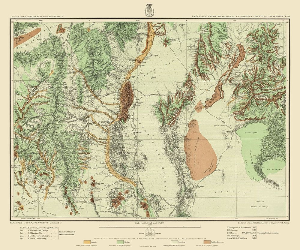 Southwest New Mexico Land Classification Sheet art print by USGS for $57.95 CAD