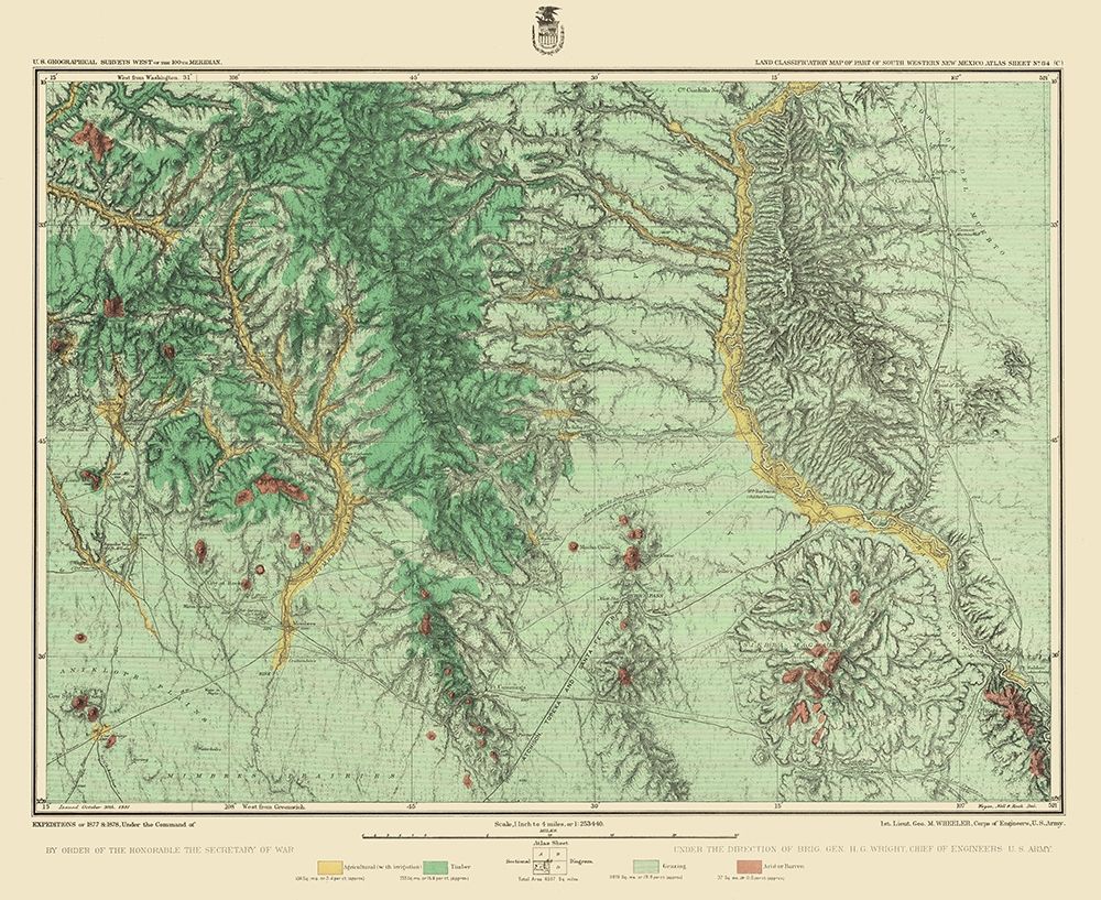 Southwest New Mexico Land Classification Sheet art print by USGS for $57.95 CAD