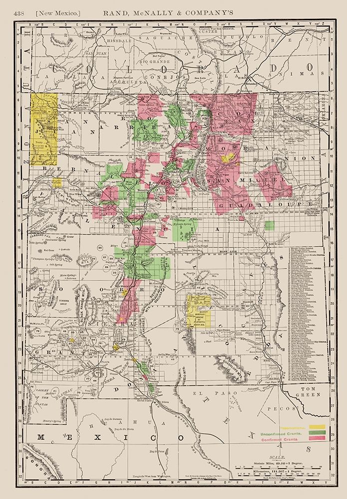 New Mexico - Rand McNally 1897 art print by Rand McNally for $57.95 CAD