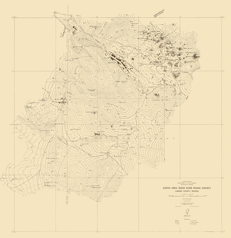 Austin Reese River Mining District Nevada art print by Hodgeson for $57.95 CAD