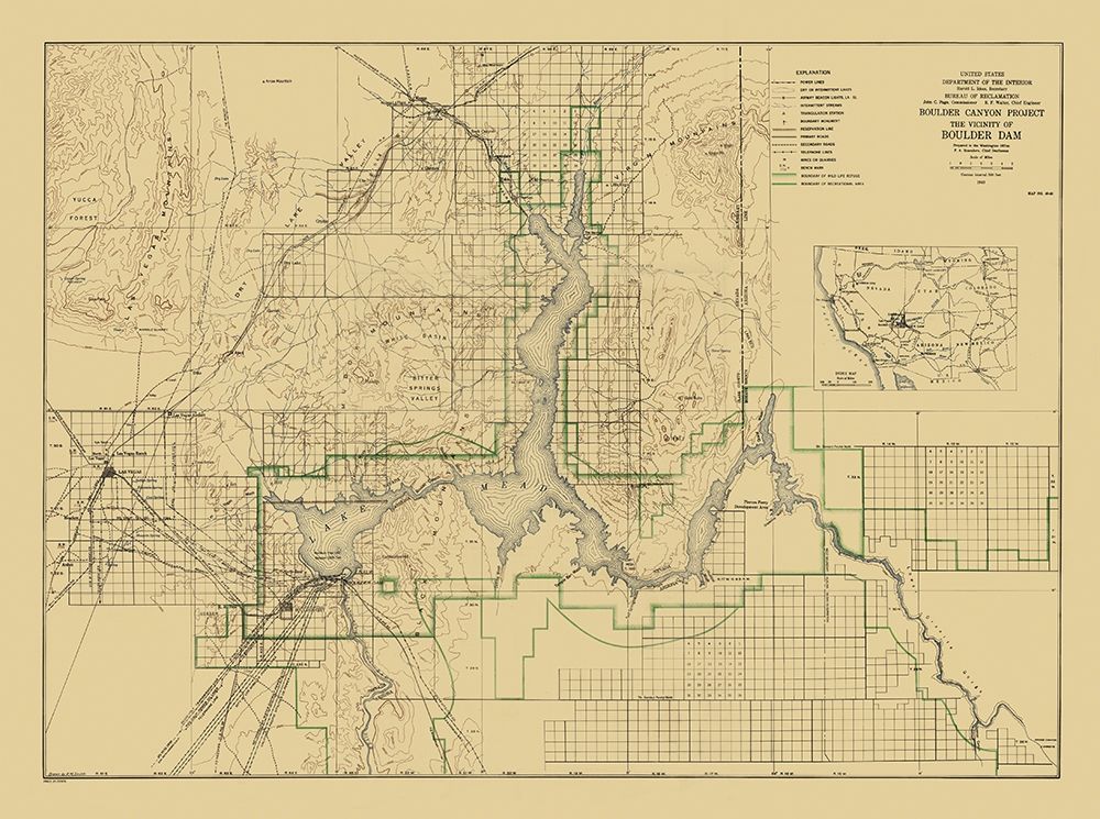 Boulder Canyon Project Nevada - DOI 1940 art print by DOI for $57.95 CAD