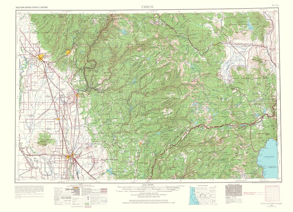 Chico California Nevada Quad - USGS 1967 art print by USGS for $57.95 CAD