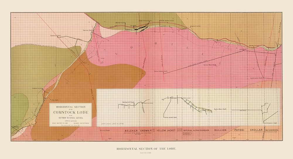 Comstock Lode Sutro Tunnel South Geology NV art print by Becker for $57.95 CAD