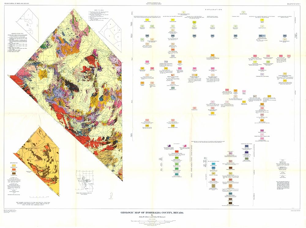 Esmeralda County Nevada Mines - Albers 1945 art print by Albers for $57.95 CAD