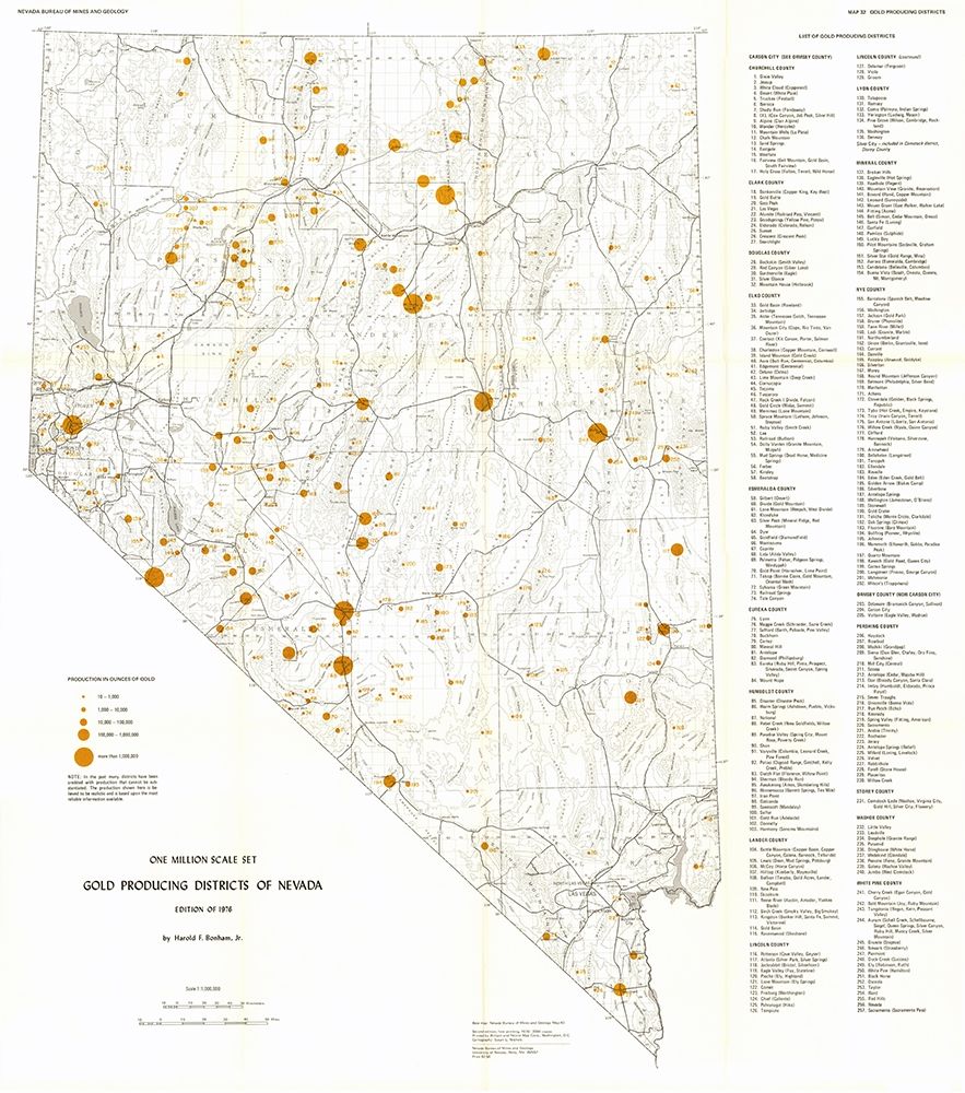 Gold Producing Districts Nevada Mines - Bonham art print by Bonham for $57.95 CAD