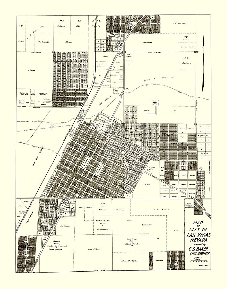 Las Vegas Nevada Landowner - Baker 1940 art print by Baker for $57.95 CAD