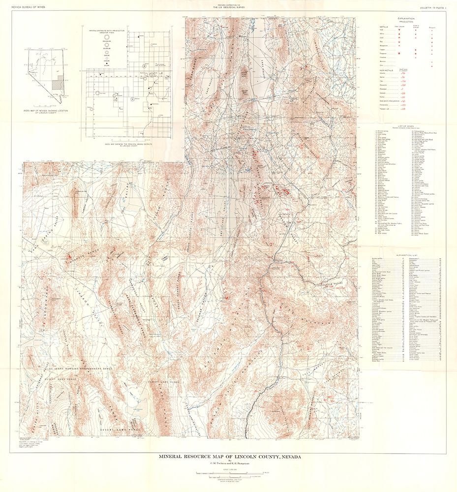 Lincoln County Minerals Nevada Mines - Tschanz art print by Tschanz for $57.95 CAD