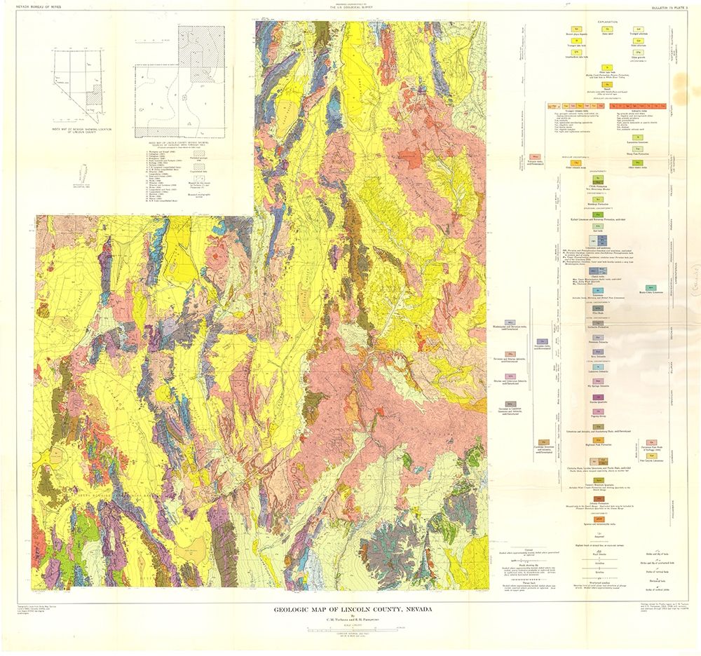 Lincoln County Nevada Mines - Tschanz 1954 art print by Tschanz for $57.95 CAD