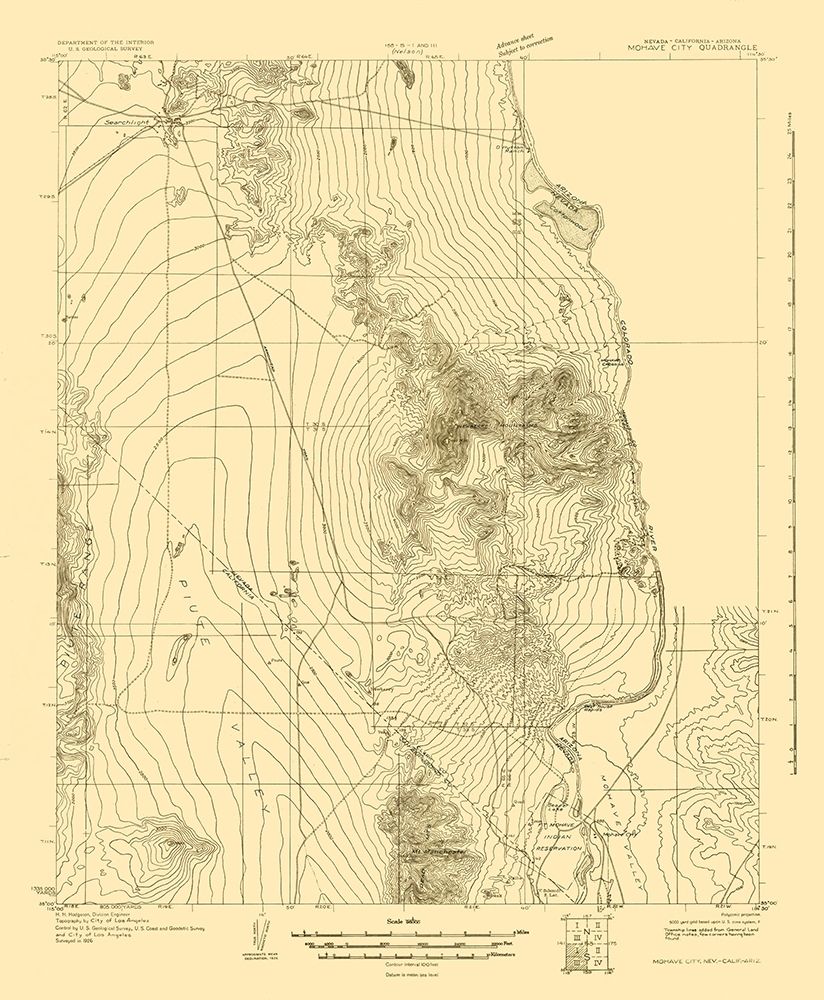Mohave City Nevada California Arizona Quad art print by USGS for $57.95 CAD