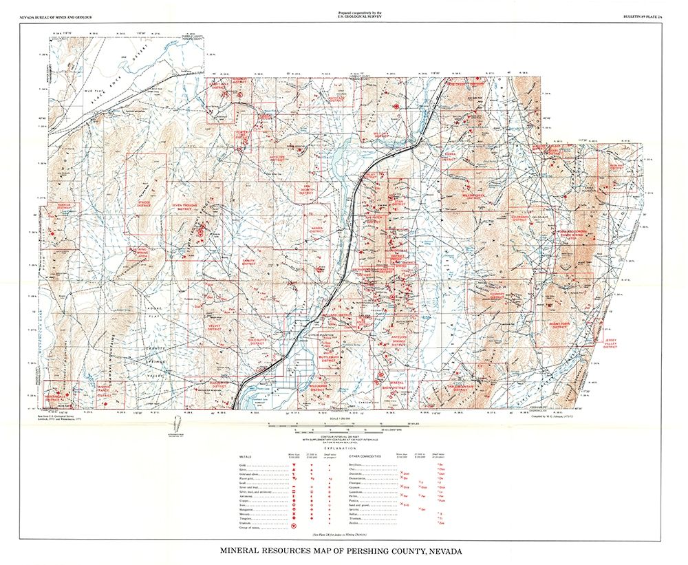 Pershing County Minerals Nevada Mines art print by Johnson for $57.95 CAD