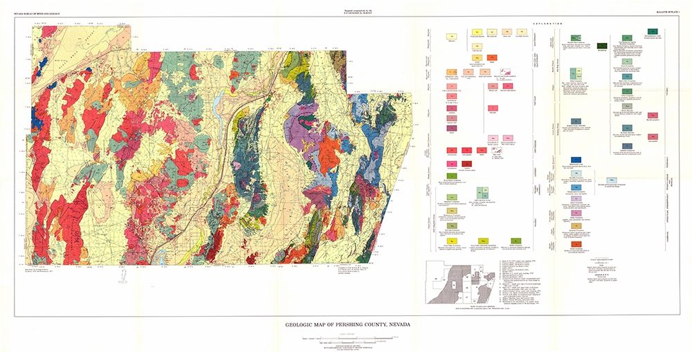 Pershing County Nevada Mines - USGS 1961 art print by USGS for $57.95 CAD