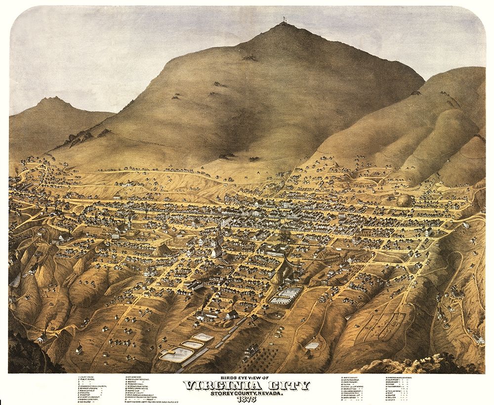 Virginia City Nevada - Koch 1875 art print by Koch for $57.95 CAD