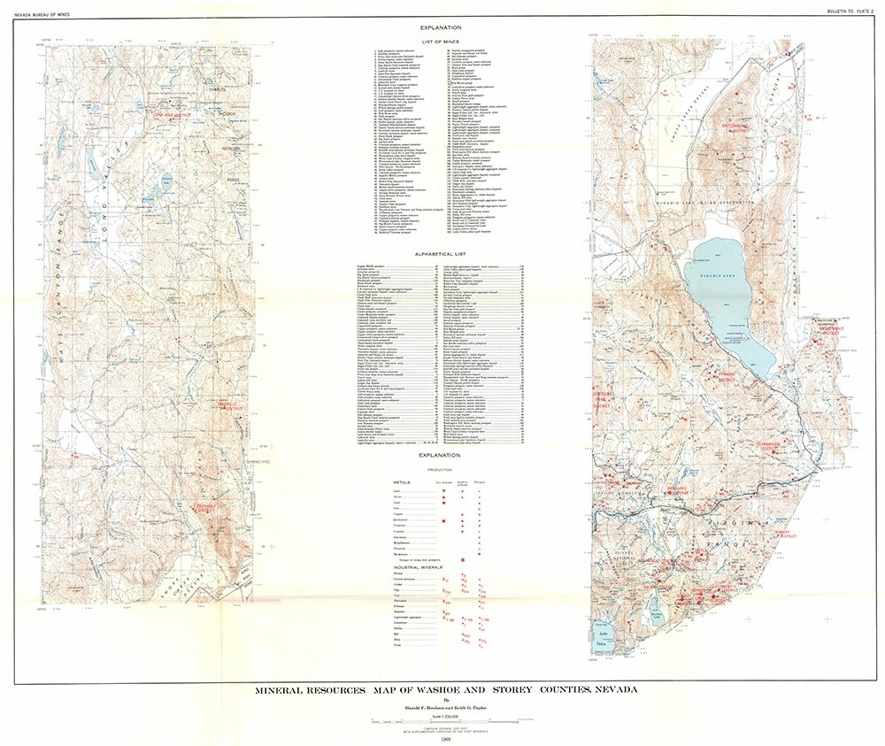 Washoe Storey Counties Mineral NV Mines art print by Bonham for $57.95 CAD
