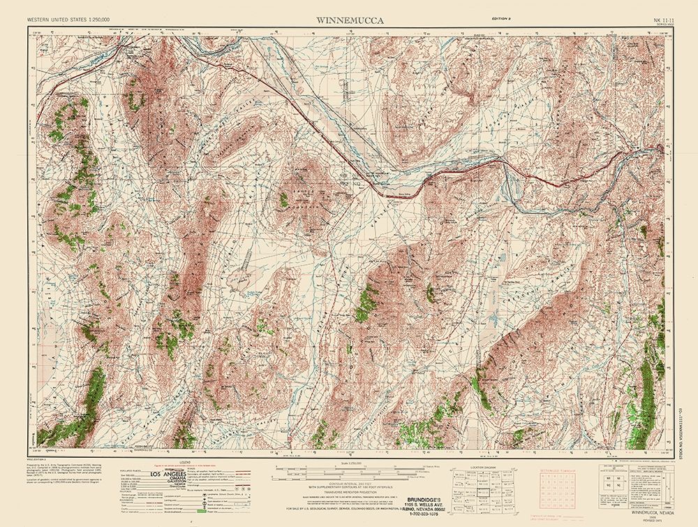 Winnemucca Nevada Quad - USGS 1955 art print by USGS for $57.95 CAD