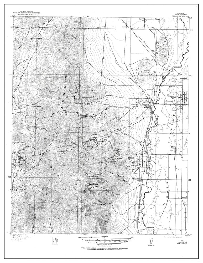 Yerington District Nevada - USGS 1915 art print by USGS for $57.95 CAD