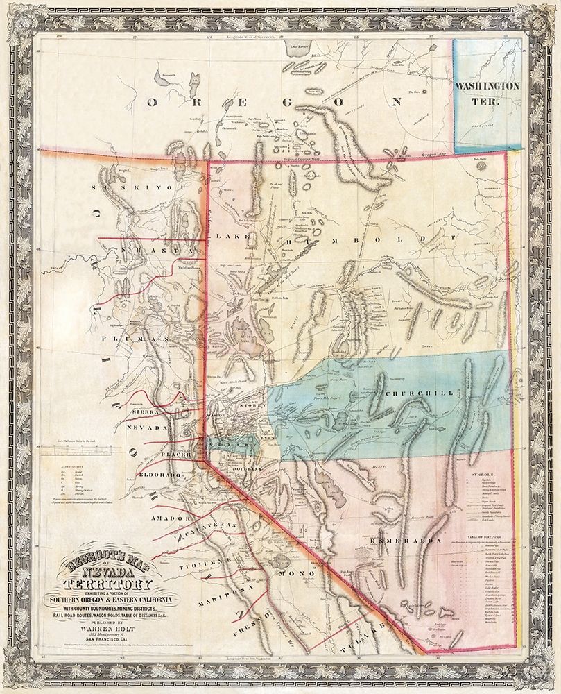Nevada - Rand McNally 1897 art print by Rand McNally for $57.95 CAD