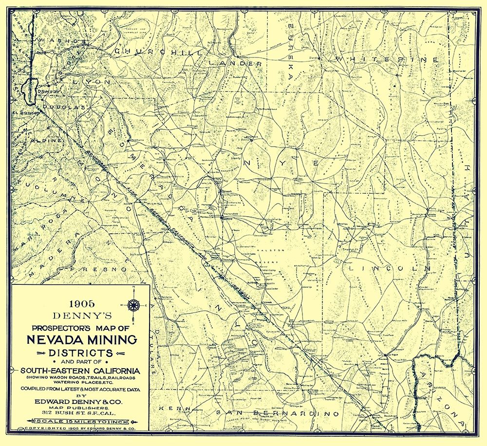 Prospectors Mining District Nevada - Denny 1905 art print by Denny for $57.95 CAD