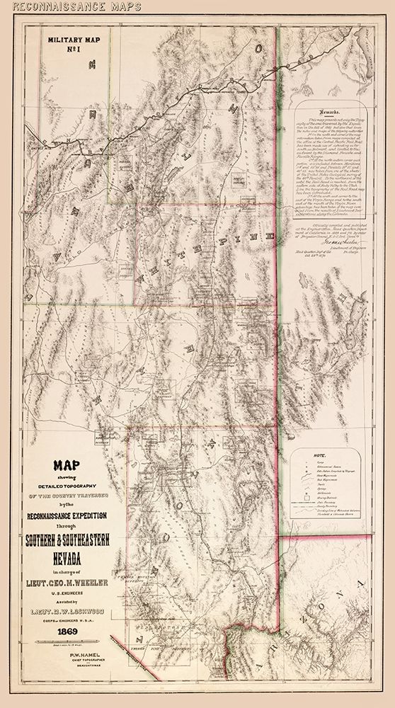 Nevada Southern Nevada - Hamel 1869 art print by Hamel for $57.95 CAD