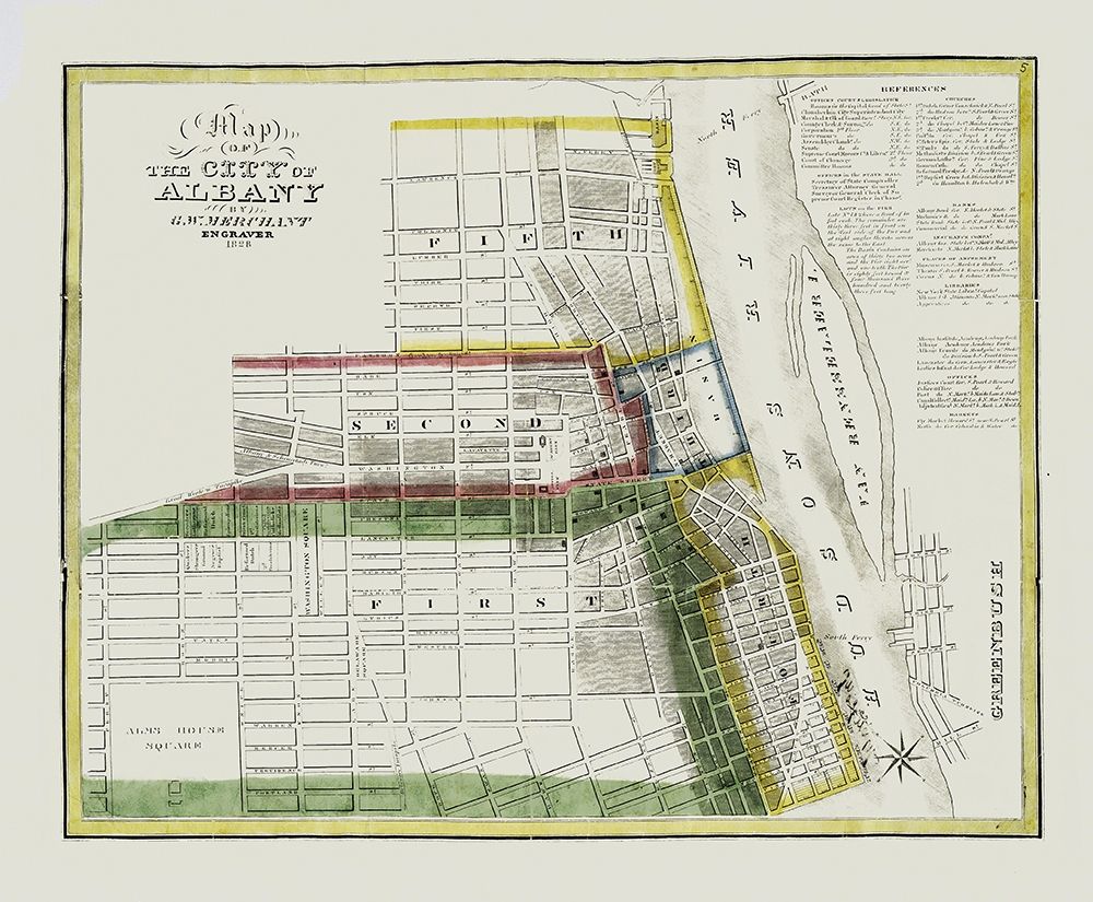 Albany New York - Merchant 1828 art print by Merchant for $57.95 CAD