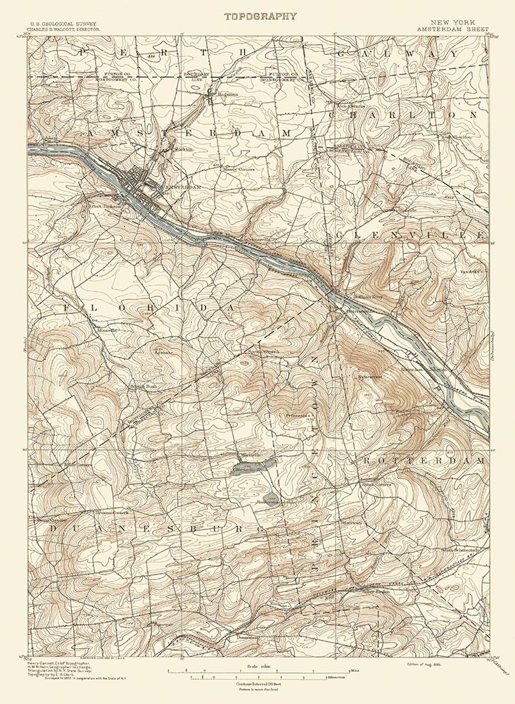 Amsterdam New York Sheet - USGS 1895 art print by USGS for $57.95 CAD