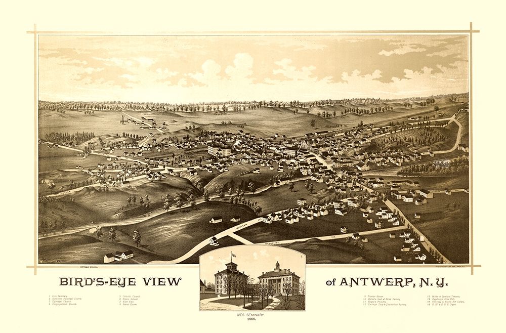 Antwerp New York - Burleigh 1888 art print by Burleigh for $57.95 CAD