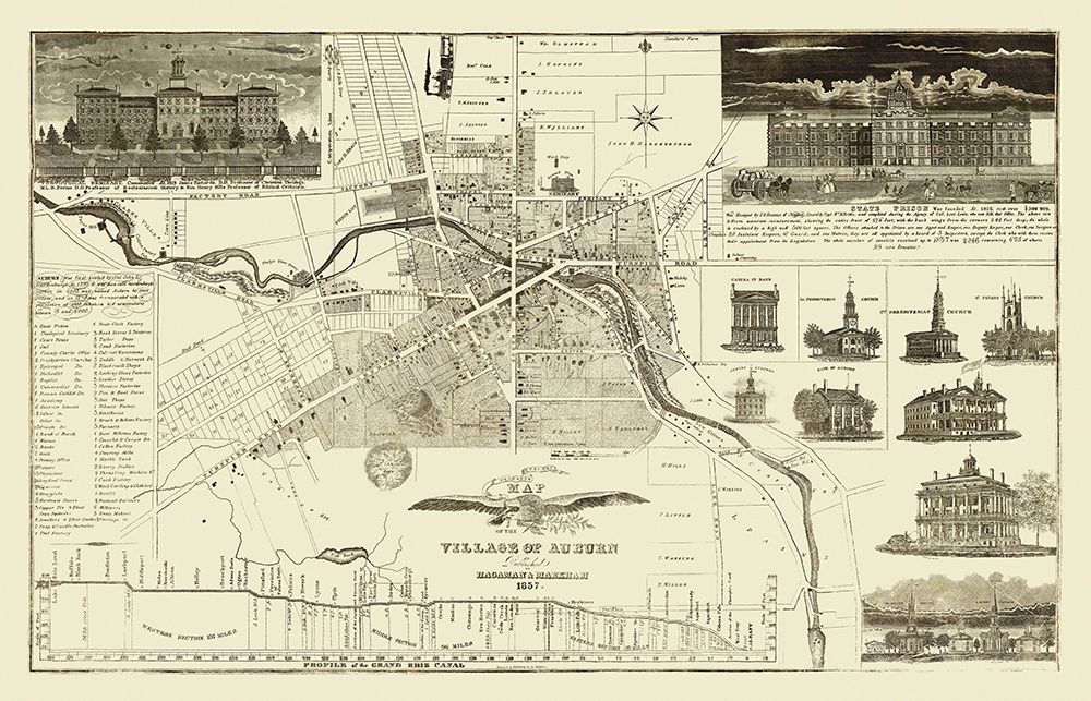 Auburn New York Landowner - Hagaman 1837 art print by Hagaman for $57.95 CAD