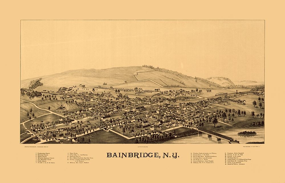 Bainbridge New York - Burleigh 1889 art print by Burleigh for $57.95 CAD