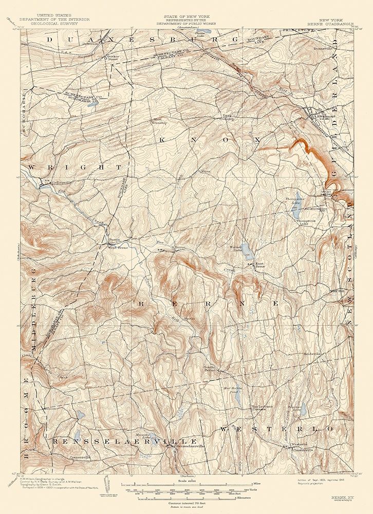 Berne New York Quad - USGS 1903 art print by USGS for $57.95 CAD