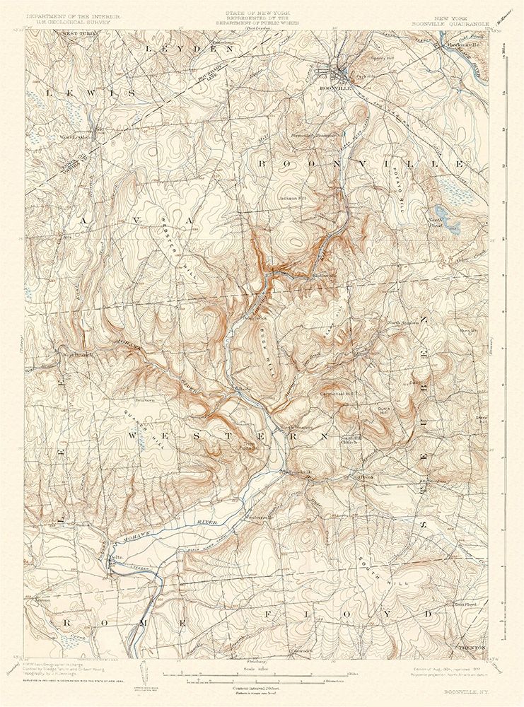 Boonville New York Quad - USGS 1904 art print by USGS for $57.95 CAD