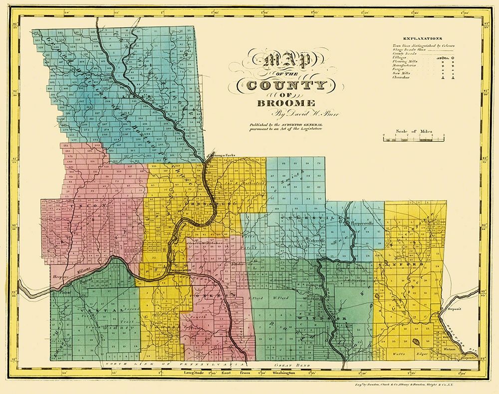 Broome New York Landowner - Burr 1829 art print by Burr for $57.95 CAD