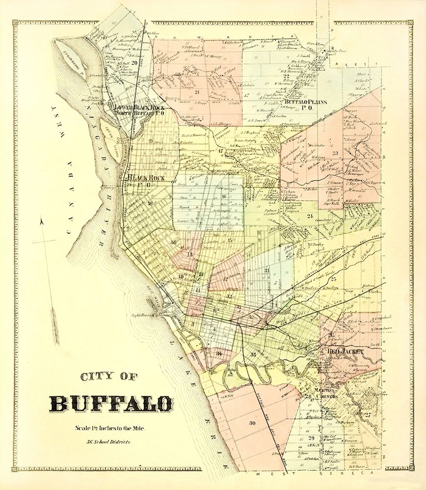 Buffalo New York Landowner - Stone 1866 art print by Stone for $57.95 CAD