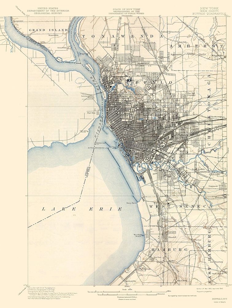 Buffalo New York Quad - USGS 1901 art print by USGS for $57.95 CAD