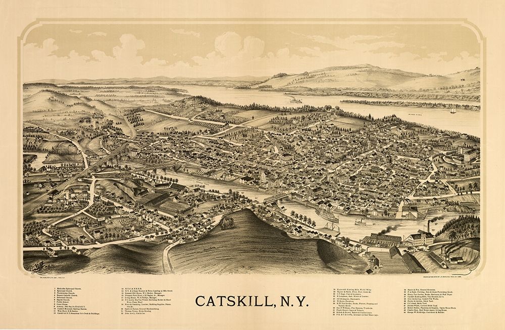 Catskill New York - Burleigh 1889 art print by Burleigh for $57.95 CAD
