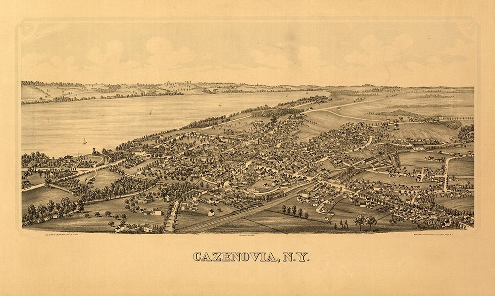Cazenovia New York - Burleigh 1890 art print by Burleigh for $57.95 CAD