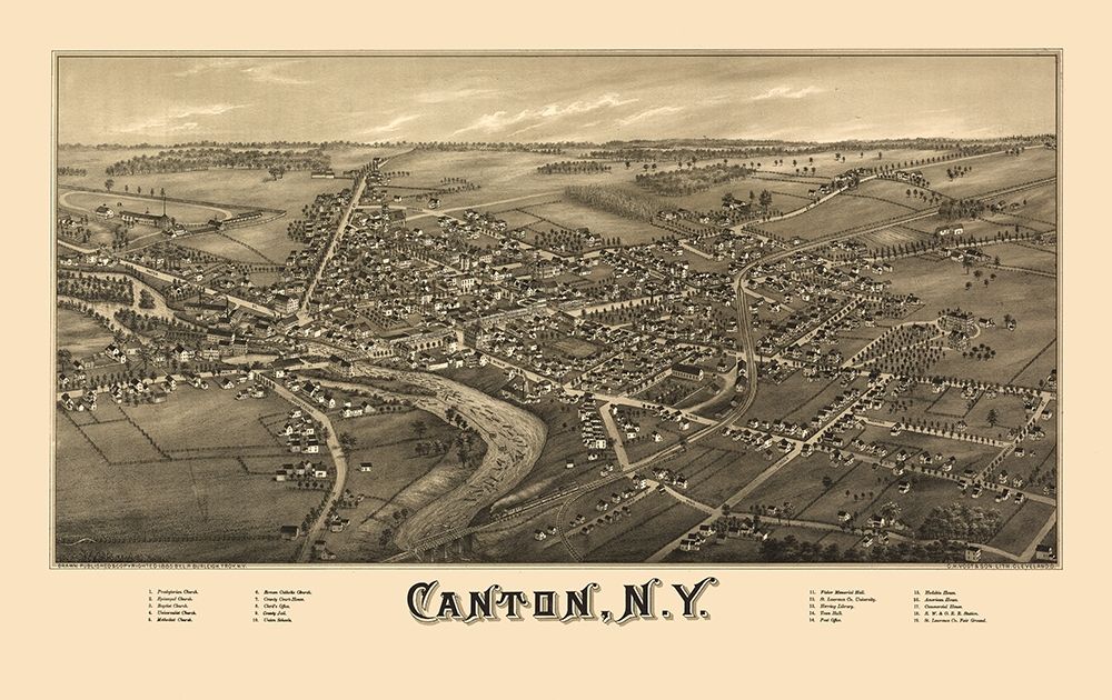 Canton New York - Burleigh 1885 art print by Burleigh for $57.95 CAD