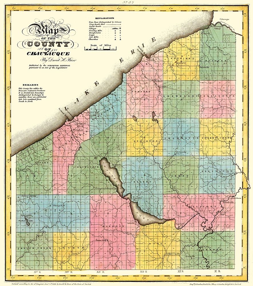 Chautauque New York - Burr 1829 art print by Burr for $57.95 CAD