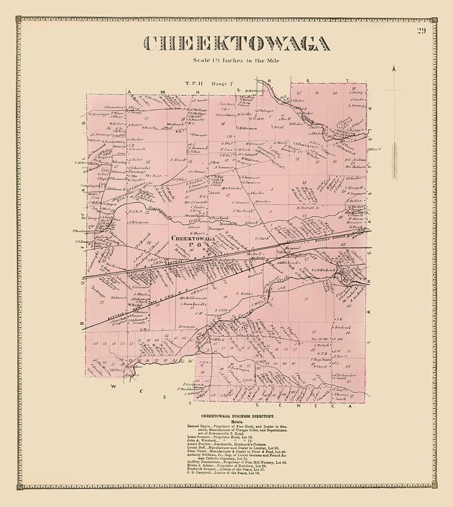 Cheektowaga New York Landowner - Stone 1866 art print by Stone for $57.95 CAD