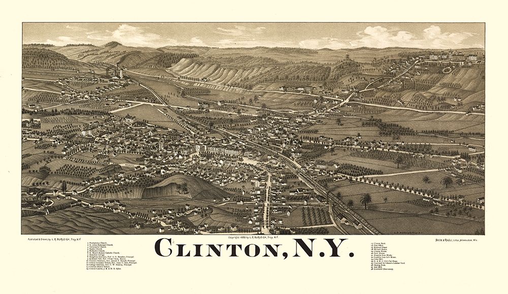 Clinton New York - Burleigh 1885 art print by Burleigh for $57.95 CAD