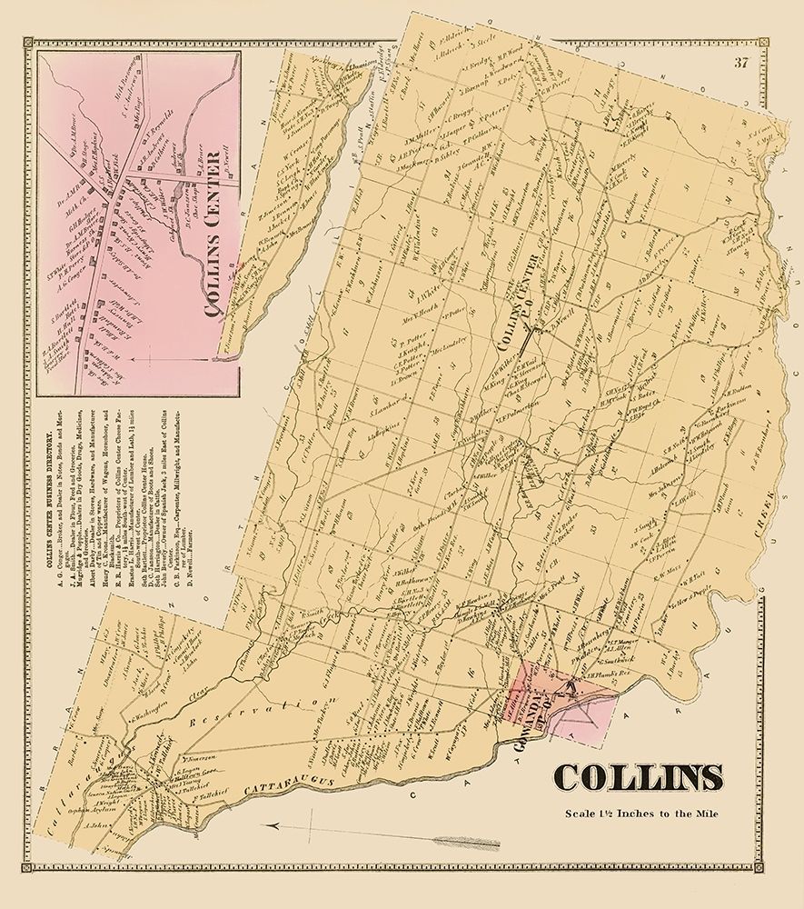 Collins New York Landowner - Stone 1866 art print by Stone for $57.95 CAD